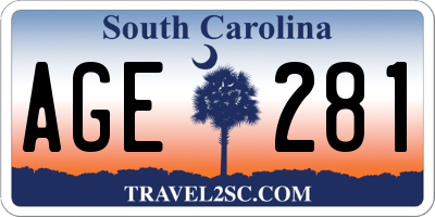 SC license plate AGE281