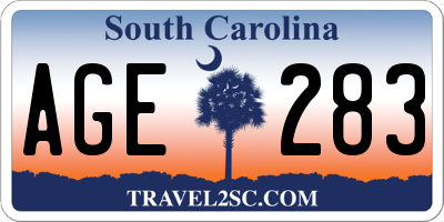 SC license plate AGE283