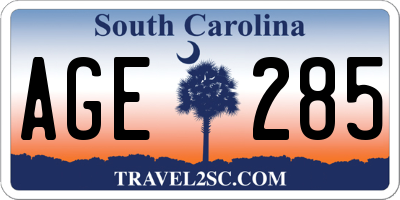 SC license plate AGE285