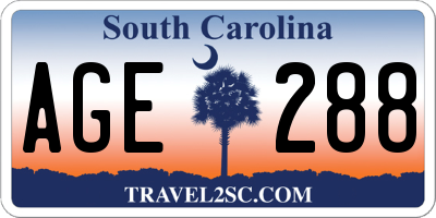 SC license plate AGE288