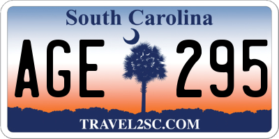 SC license plate AGE295