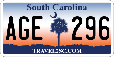 SC license plate AGE296