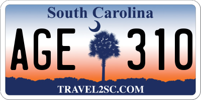 SC license plate AGE310