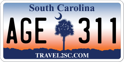 SC license plate AGE311