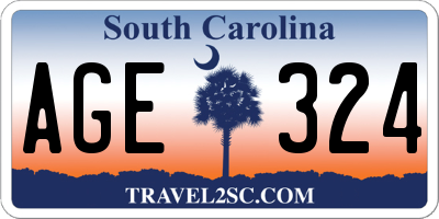 SC license plate AGE324