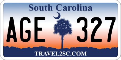 SC license plate AGE327
