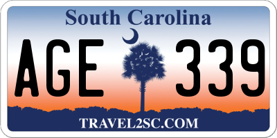 SC license plate AGE339