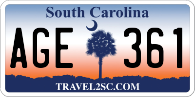SC license plate AGE361