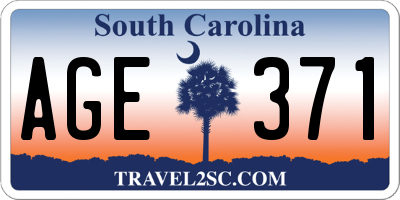 SC license plate AGE371