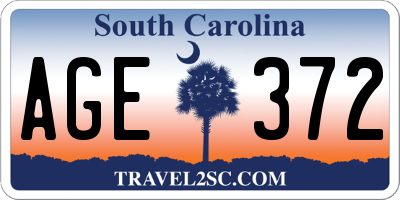 SC license plate AGE372