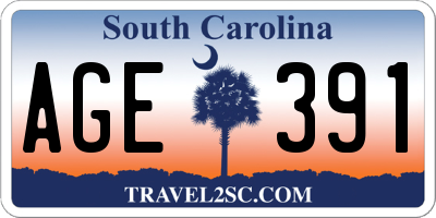 SC license plate AGE391