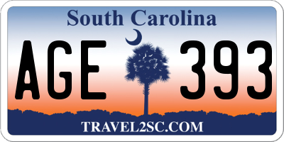 SC license plate AGE393