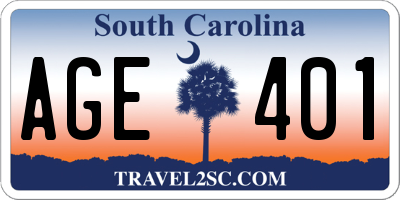 SC license plate AGE401
