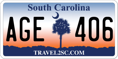SC license plate AGE406