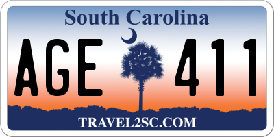 SC license plate AGE411