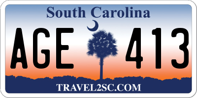 SC license plate AGE413