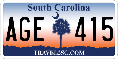 SC license plate AGE415