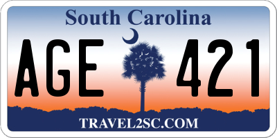 SC license plate AGE421