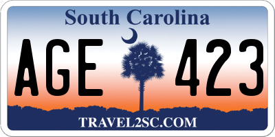 SC license plate AGE423