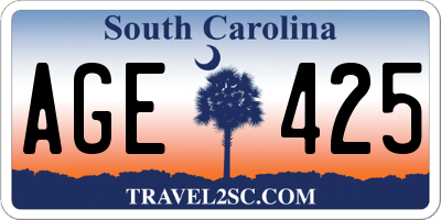 SC license plate AGE425