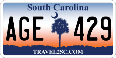 SC license plate AGE429