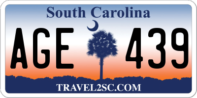 SC license plate AGE439