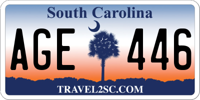 SC license plate AGE446