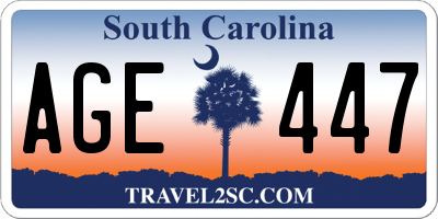 SC license plate AGE447