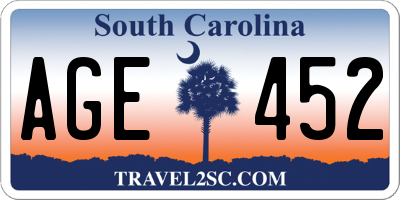 SC license plate AGE452