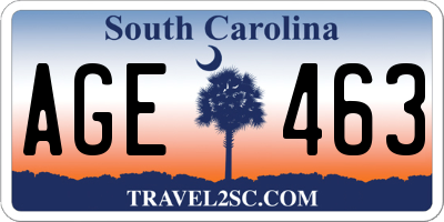 SC license plate AGE463