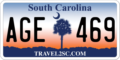 SC license plate AGE469
