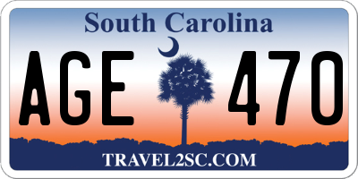 SC license plate AGE470