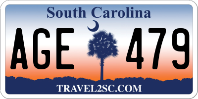 SC license plate AGE479