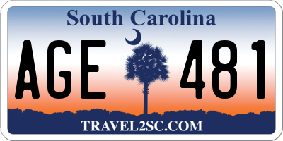 SC license plate AGE481