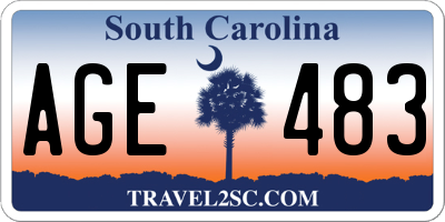 SC license plate AGE483