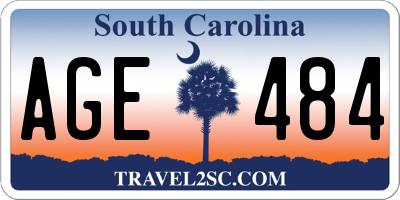 SC license plate AGE484