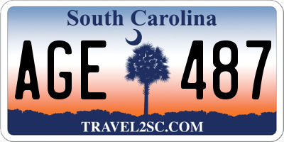 SC license plate AGE487