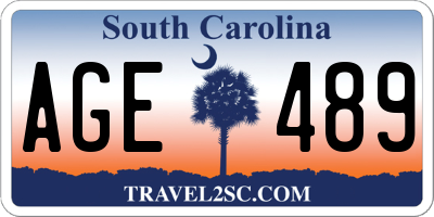 SC license plate AGE489