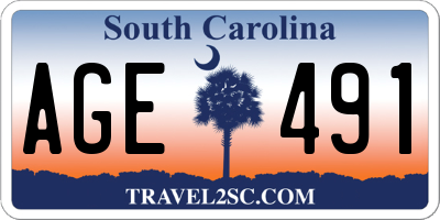 SC license plate AGE491
