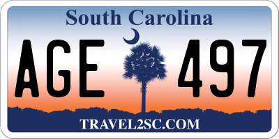 SC license plate AGE497