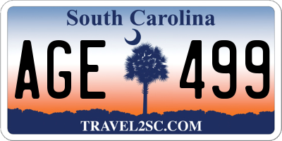 SC license plate AGE499