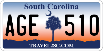 SC license plate AGE510