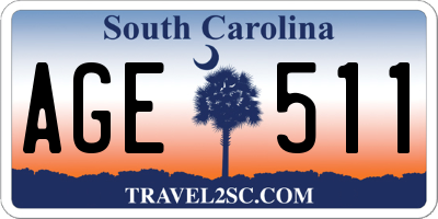 SC license plate AGE511
