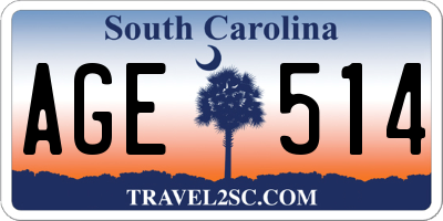 SC license plate AGE514