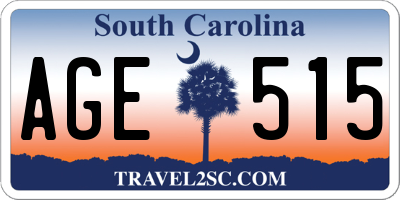 SC license plate AGE515