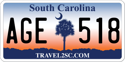 SC license plate AGE518