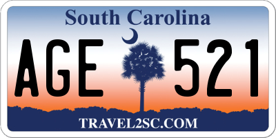 SC license plate AGE521