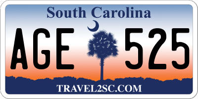 SC license plate AGE525