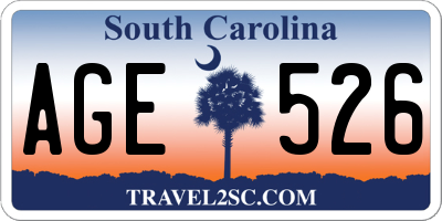 SC license plate AGE526