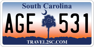 SC license plate AGE531